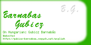 barnabas gubicz business card